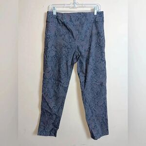 Elliott Lauren Rust and Grey Snake Print Cropped Ankle Pull On Ponte Pants